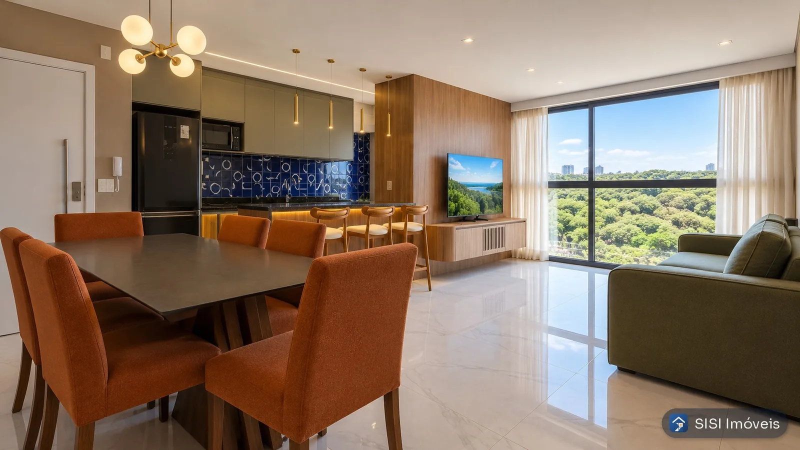 Apartamento à venda na SQNW 102, Noroeste | 3 quartos, 2 suítes, 120 m²: Sala — imagem ilustrativa